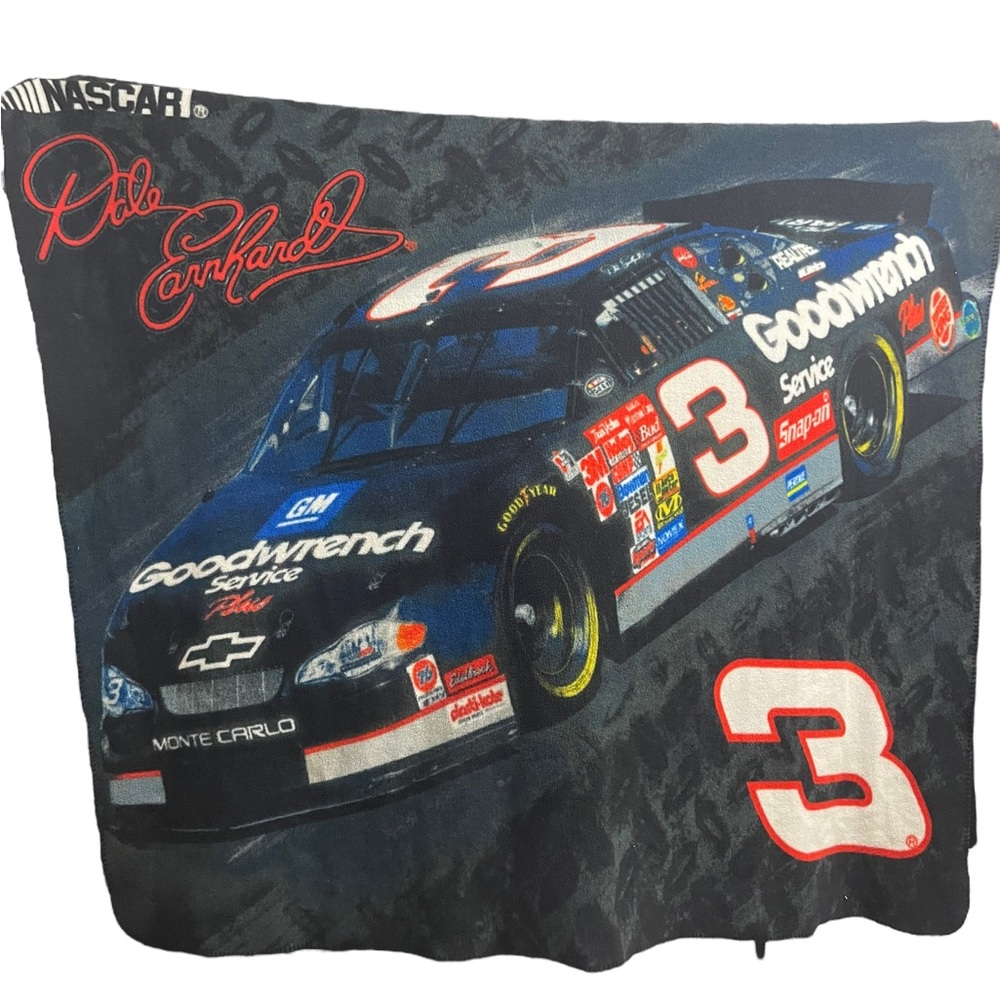 NASCAR Dale Earnhardt #3 Racing Y2K Fleece Blanket Double Sided 58x51 - Picture 1 of 7
